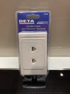Deta Cat 6 Double Ethernet RJ45 Outlet - new in pack