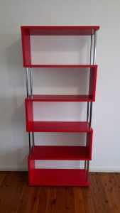 Red bookshelf / display shelf