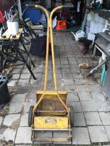 Vintage push mower with catcher