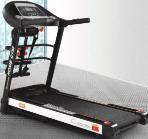 Treadmill with massage belt, 2 dumb bells and sit-up bars