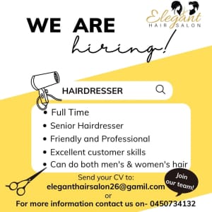 Wanted: Senior Hairdresser Required