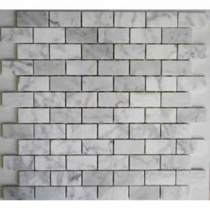 Carrara Brickbond Honed Marble Mosaic 23x48 - Price Per Sheet