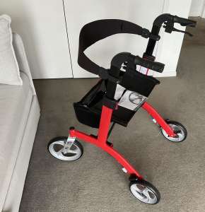 Freedom Seat Walker Stride Rollator Red- AS NEW!