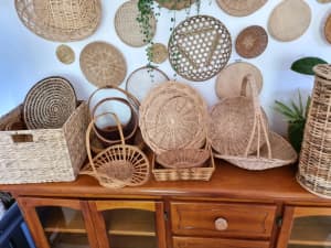 Lots of cane baskets