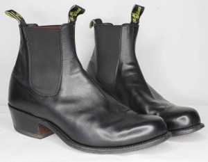 Mens RM Williams Yearling Leather Boots 10G Black Dress Work Shoes Au