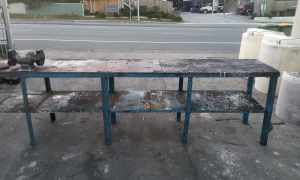 heavy duty steel frame workshop bench