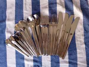 Qantas steel cutlery sets Alessi Innox 18/10