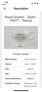 Royal Doulton “Taylor” teacup