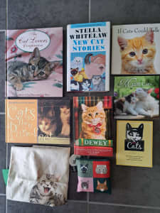 Cat Lovers..Bulk (7)Book Sale..New/Hardcovers, New Cat Tote Cloth Bags