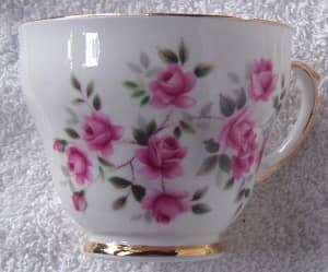 1960's  1980's English China DUCHESS  Pink Roses Teacup ONLY