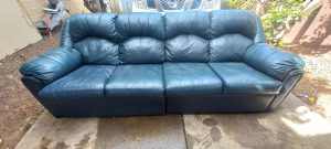 beautiful blue leather couch 
