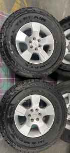 Set of x4 used Factory Wheels with Tyres off 2015 Nissan Navara D40