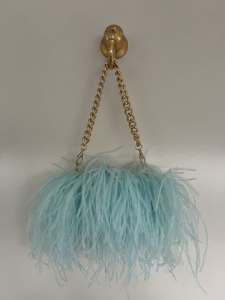 Light blue feather bag