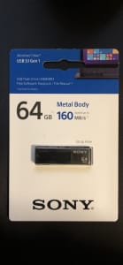 SONY METAL BODY USB 3 FLASH DRIVE 64 GB