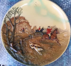 Wall Plaque 12 Diameter - The Hunt produced by W H Bossons -England 