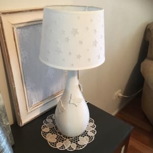Lamp stand and shade with stars and butterflies