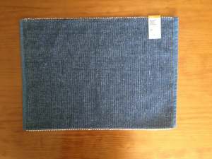 Matching Blue Ribbed Placemats x 2 - NEW - ($2 for the lot)