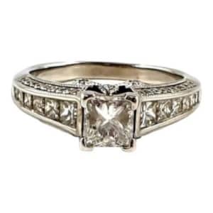 14ct White Gold Ladies Diamond Diamond Ring Size P 023000097666