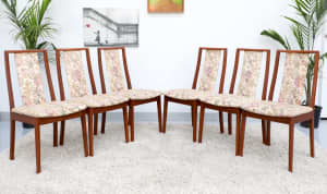 FREE DELIVERY-Retro Vintage Mid Century High back Dining Chairsx6