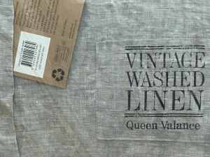 BNWT grey marle queen size bed valance.