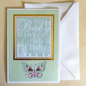 A Green Welcome Card for a New Baby