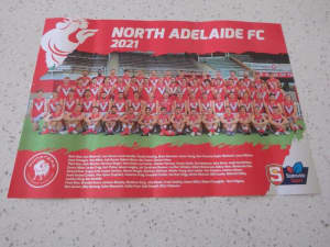 Genuine NORTH ADELAIDE FOOTBALL CLUB 2021 POSTER SANFL Roosters VGC