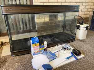 4FT fish tank, pond with canister filter, light, Free Wave Maker...
