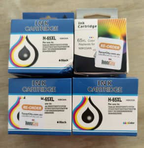 Ink cartridges H-65XL. Three black and one colour.