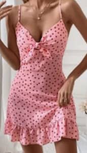 Pink polka-dot dress size XL New