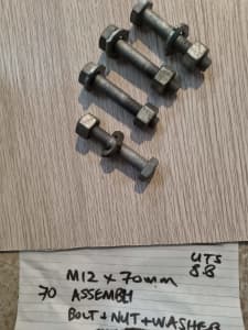 70 x M12 Bolt assembly 70mm structural 