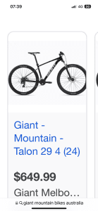 2 Giant bikes for sale ( 1 hybrid Roam 1 and 1 near new mountain) bike