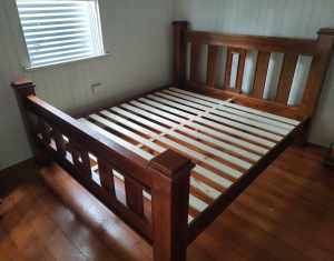 King Size Wooden Bed Frame Maple Colour