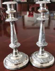 SILVER PLATED CANDLE HOLDERS