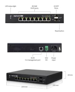 Ubiquiti EdgeSwitch 8 150w Network Switch (ES-8-150W)