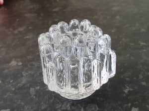 Kosta Boda glass candle holder Polar Ice