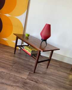 Mid Century Retro Parker Danish Teak Coffee Table with Shelf