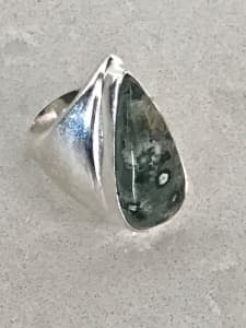 Stunning Ocean Jasper Gemstone Ring, size 7, N, 54