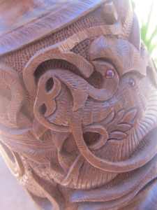 Finely carved Lamp base approx 50cm high with dragon design