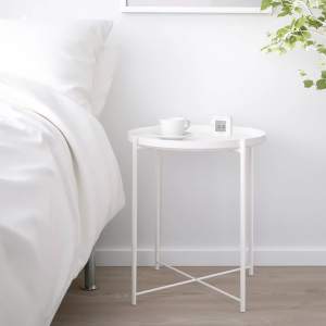 White tray side table - as new excellent condition