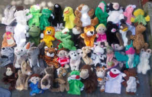 So many beautiful big hand puppets $100 the lot. 