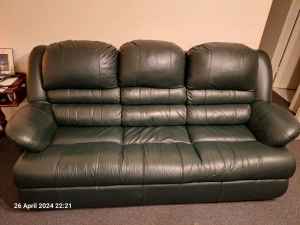 Free Leather three seater lounge
