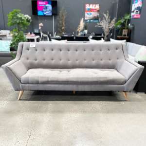 ONLY $250! Chic & Comfy Grey Fabric Loveseat Sofa SAME DAY DELIVERY