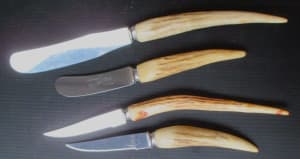 Vintage Made In England Sheffield Stainless Steel Antler Table Knives