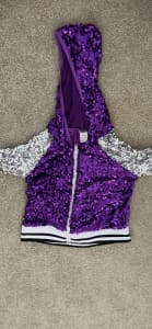 Child Sparkle silver and purple hooded jacket