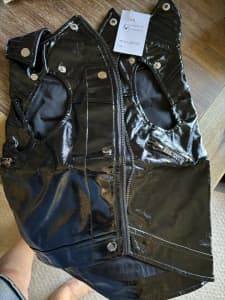 Dog faux leather jacket