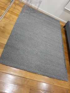 grey wool style thick rug 230x160cm