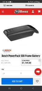 Bosch PowerPack 500 frame battery