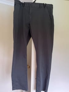 Mens Connor Straight Leg Pants, Size 42, Charcoal