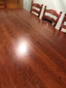 MUST GO - Redgum table with 10 chairs