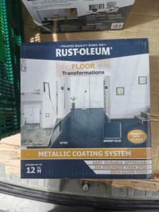 Rustoleum blue tile floor Garage Metallic Coating Kit 12 SQM